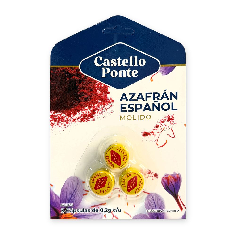 Blister de 3 cápsulas de azafrán español molido Castello Ponte